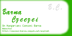 barna czeczei business card